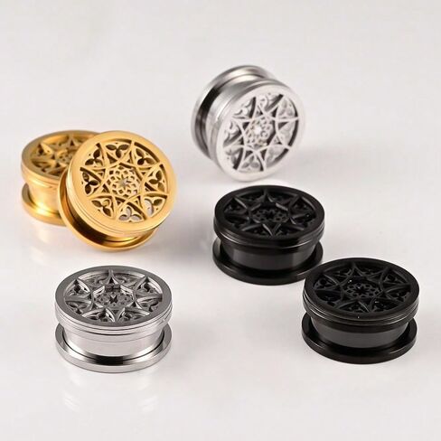 Ear Tunnels Plugs 316 Stainless Steel Ear Gauges Hypoallergenic Earrings Expander Stretcher Piercing Body Jewelry 2PCS in Saudi Arabia