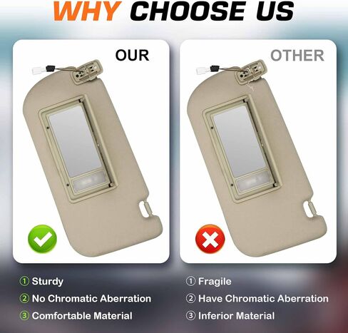 Sun Visor مع الضوء المناوب لـ Kia Sportage 2005-2010 جانب السائق الأيسر Sunvisor استبدال 85202-1f090ez ، beige in Kuwait