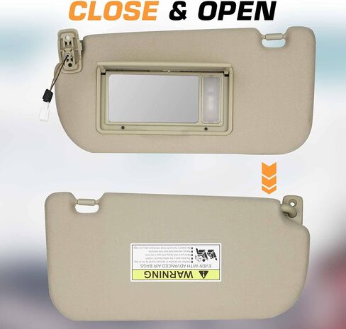 Sun Visor مع الضوء المناوب لـ Kia Sportage 2005-2010 جانب السائق الأيسر Sunvisor استبدال 85202-1f090ez ، beige in Kuwait
