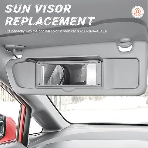Gray Driver Gray Side Side Sun Visor Placent متوافق مع 2006 2007 2008 2008 2010 2011 Honda Civic Ex Lx Sedan Si Coupe استبدال 83280-SNA-A01ZA in Saudi Arabia