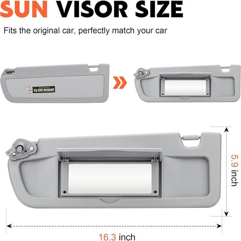 Gray Driver Gray Side Side Sun Visor Placent متوافق مع 2006 2007 2008 2008 2010 2011 Honda Civic Ex Lx Sedan Si Coupe استبدال 83280-SNA-A01ZA in Saudi Arabia