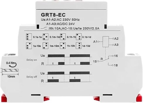 GRT8-EC 10A on Delay Off Delay Time Relay AC220V 380V ACDC24V-240V Timer Delay Relay CB(GRT8-EC AC380V) in Saudi Arabia