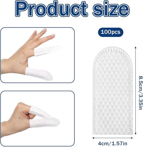 100 PCS Cotton Finger Covers, Fingertips Protective Cover Finger Gloves Disposable, Breathable, Sweat Resistant, Wear-Resistant for Work Nail Cleaning and Injured Fingers in Saudi Arabia