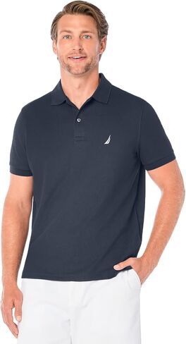 Nautica Men's Classic Short Sleeve Solid Performance Deck Polo Shirt in Saudi Arabia