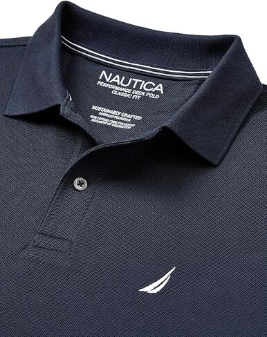 Nautica Men's Classic Short Sleeve Solid Performance Deck Polo Shirt in Saudi Arabia