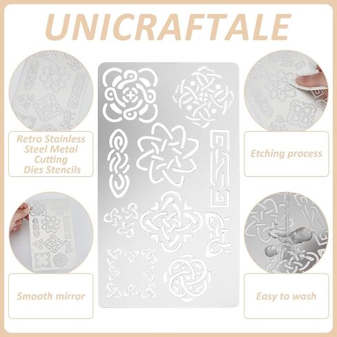 UNICRAFTALE 1Pc Aztec Symbol Metal Stencil Retro Metal Cutting Dies Stencils for Journaling Stainless Steel Template Tool for DIY Scrapbooking Photo Album Decorative Embossing DIY Paper Card in Saudi Arabia