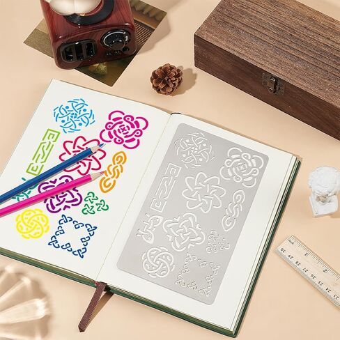 UNICRAFTALE 1Pc Aztec Symbol Metal Stencil Retro Metal Cutting Dies Stencils for Journaling Stainless Steel Template Tool for DIY Scrapbooking Photo Album Decorative Embossing DIY Paper Card in Saudi Arabia