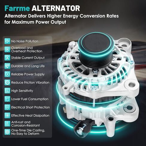 11390 مولد السيارة 12 فولت 130 أمبير، بكرة 7 أخدود تناسب 2009-2014 Acura TSX L4 2.4L، 2008-2012 لهوندا أكورد L4 2.4L مولدات بديلة للسيارات 1042105890 31100-R40-A01 CSF89 in Kuwait