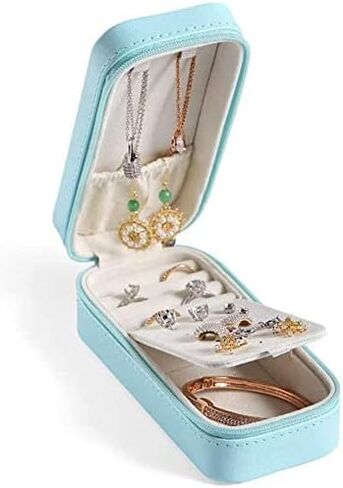 Girls Jewelry Box Jewelry Organizer Jewelry Cabinet Jewelry Box Portable Leather Priess European Korean Simple Small Mini Earrings Earrings Hand Jewelry Storage Box in Saudi Arabia