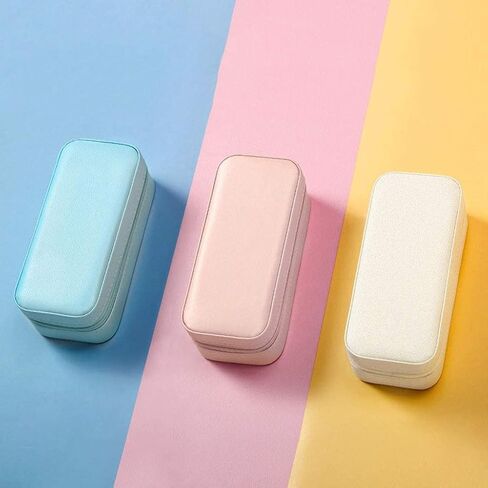 Girls Jewelry Box Jewelry Organizer Jewelry Cabinet Jewelry Box Portable Leather Priess European Korean Simple Small Mini Earrings Earrings Hand Jewelry Storage Box in Saudi Arabia
