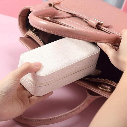 Girls Jewelry Box Jewelry Organizer Jewelry Cabinet Jewelry Box Portable Leather Priess European Korean Simple Small Mini Earrings Earrings Hand Jewelry Storage Box in Saudi Arabia