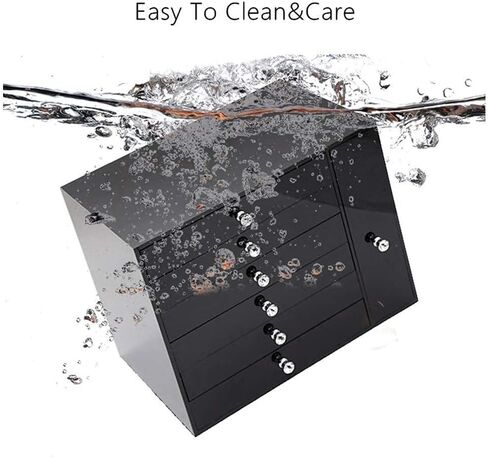 Jewelry Storage Box Gift for Women Jewellery Boxes for Women 6 Layers Large Capacity Jewellery Chest Velvet Jewellery Organiser for Ring Necklace Earring Watch New Year Presents in Saudi Arabia