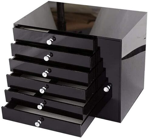 Jewelry Storage Box Gift for Women Jewellery Boxes for Women 6 Layers Large Capacity Jewellery Chest Velvet Jewellery Organiser for Ring Necklace Earring Watch New Year Presents in Saudi Arabia