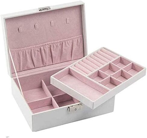 Girls Jewelry Box Jewelry Organizer Jewelry Cabinet Exquisite Leather Jewellery Box,Lockable Jewellery Box Organiser,Birthday Wedding Women Gifts Ideas in Saudi Arabia