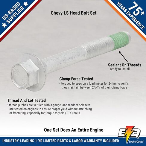 LS Head Bolts Set - Fits V8 محركات (4.8L ، 5.3L ، 5.7L ، 6.0L ، 6.2L) - الصلب سبيكة ، بديل مباشر لنماذج 2007-2016 in Saudi Arabia