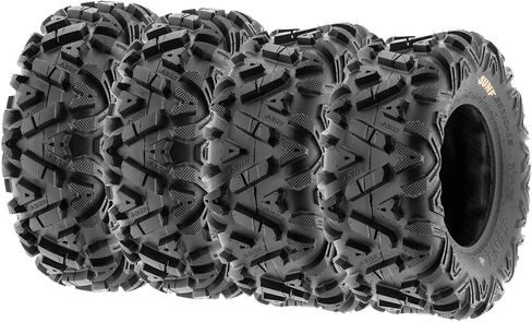 Set of 4 SunF Power.I ATV/UTV AT All-Terrain Tire Bundle 24x8-12 Front & 25x11-10 Rear 6 PR Tubeless A033 in Saudi Arabia