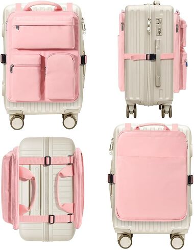Over Luggage Organizer Bag for Suitcase with Multi Pockets, 16" Laptop Bag with Handle, Portable Travel Organizer Bags for Luggage with Adjustable Straps, Tote Carry Bag for Men Women(Black) in Kuwait