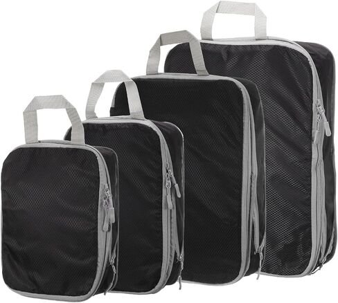 HARFINGTON 4pcs Compression Packing Cube for Suitcases Lightweight Luggage Organizers Bag Expandable Storage Travel Essentials Compression Bags for Carry on Suitcases, Beige in Saudi Arabia