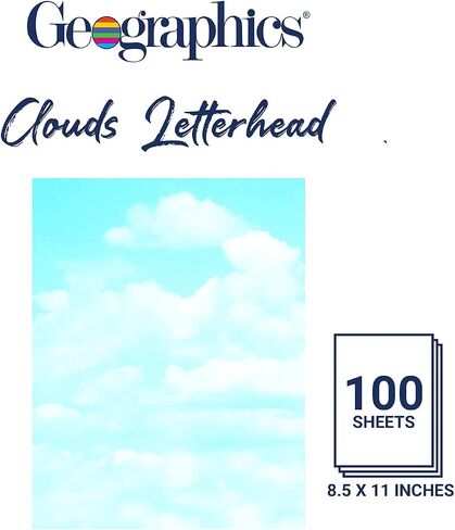 ورق جناح التصميم Geographics 47103، 24 رطلاً، نجوم ودوامات، 8 1/2 × 11، أبيض، 40/عبوة in Kuwait