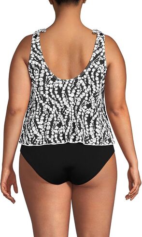 Lands' End Women's Plus Size DD-Cup Tie Shoulder Flutter Tankini Top in Saudi Arabia