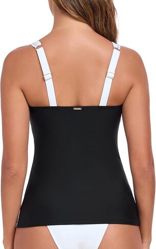 RELLECIGA Women's Tummy Control Tankini Top Twist Bathing Suit Top Ruched Swimsuit in Saudi Arabia