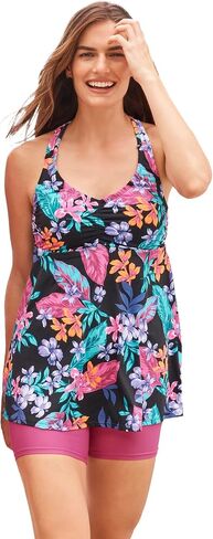 Swimsuits For All Swim 365 Women's Plus Size Longer Length Braided Tankini Top in Kuwait