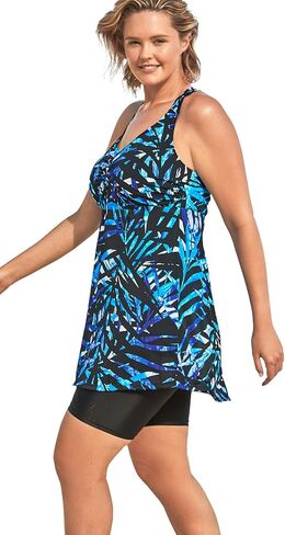 Swimsuits For All Swim 365 Women's Plus Size Longer Length Braided Tankini Top in Kuwait