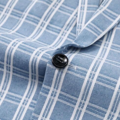 Mens Casual Checkered Suit Blazer Jacket Slim Fit 1 Button Plaid Lightweight Sport Coats in Saudi Arabia