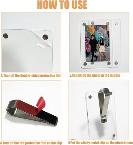2Pcs Car Picture Holder,Acrylic Magnetic Photo Car Visor Clip,Sun Visor Picture Clip,Personalized Car Picture Frame For Family Or Personal Photos in Saudi Arabia