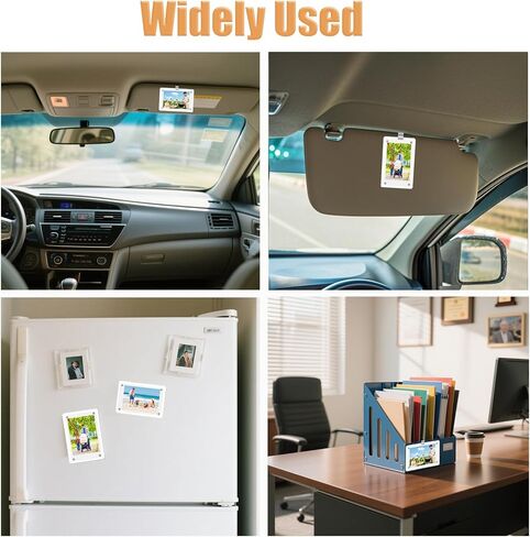 2Pcs Car Picture Holder,Acrylic Magnetic Photo Car Visor Clip,Sun Visor Picture Clip,Personalized Car Picture Frame For Family Or Personal Photos in Saudi Arabia