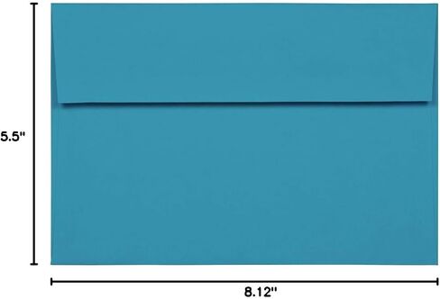 مغلفات دعوة ملونة مقاس A8 من JAM PAPER - 5 1/2 × 8 1/8 - أزرق معاد تدويره - 50/عبوة in Saudi Arabia