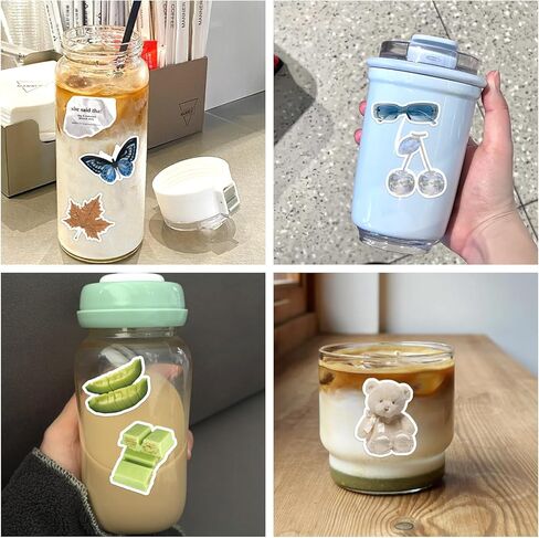 200 جهاز كمبيوتر شخصى ملصقات الكرتون، الكتابة على الجدران الجمالية ملصقات الكمبيوتر المحمول للماء الشارات لزجاجة مياه الكمبيوتر المحمول الكمبيوتر لوح التزلج الوفير، ملصقات الفينيل Vsco الجمالية للأطفال المراهقين الفتيات in Kuwait