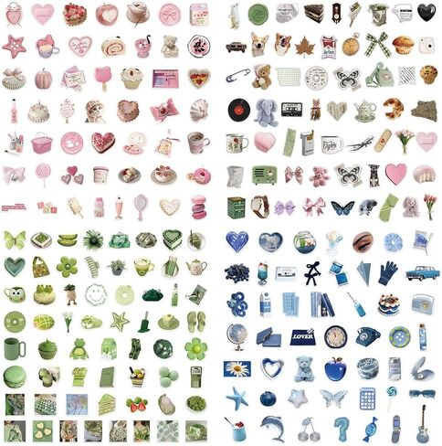 200 جهاز كمبيوتر شخصى ملصقات الكرتون، الكتابة على الجدران الجمالية ملصقات الكمبيوتر المحمول للماء الشارات لزجاجة مياه الكمبيوتر المحمول الكمبيوتر لوح التزلج الوفير، ملصقات الفينيل Vsco الجمالية للأطفال المراهقين الفتيات in Kuwait