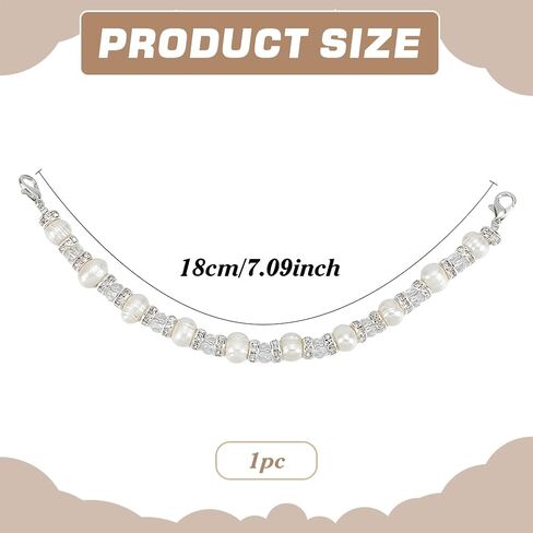 PH PandaHall Freshwater Pearl Bracelets 7 Inch Medical Alert ID Interchangeable Bracelet 8mm Glass Bead Bangles Cultured Pearl Bracelet with Rhinestone Beads for Women Jewelry Bracelets Replacement in Saudi Arabia