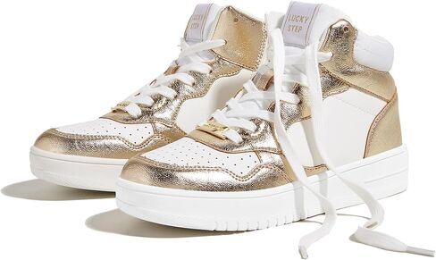 LUCKY STEP Women's High Top Platform Sneakers Tennis Shoes Zipper Ankle Booties Soft Pu Leather Fashion Sneakers in Kuwait