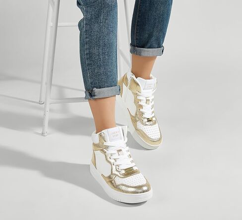 LUCKY STEP Women's High Top Platform Sneakers Tennis Shoes Zipper Ankle Booties Soft Pu Leather Fashion Sneakers in Kuwait
