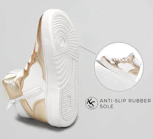 LUCKY STEP Women's High Top Platform Sneakers Tennis Shoes Zipper Ankle Booties Soft Pu Leather Fashion Sneakers in Kuwait