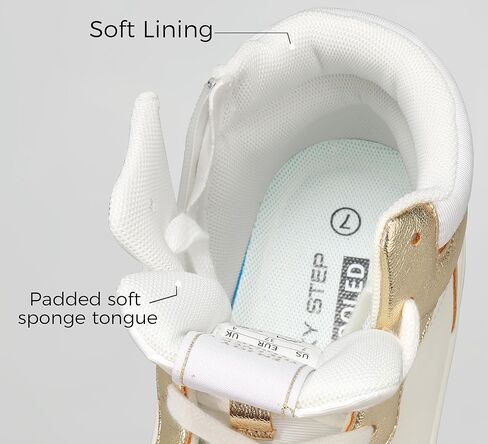 LUCKY STEP Women's High Top Platform Sneakers Tennis Shoes Zipper Ankle Booties Soft Pu Leather Fashion Sneakers in Kuwait