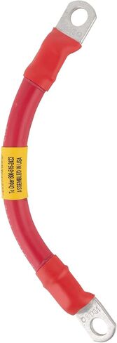 Exell Battery 1/0 Interconnecting Copper Cable, 6-inch Length with 3/8-inch Lugs, Red in Saudi Arabia