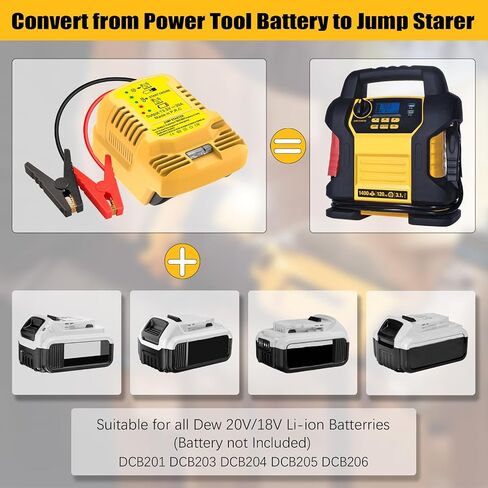 Car Jump Starter Adapter for Dewalt 20V/60V MAX - 11AWG Heavy Duty Booster Cable for 3.5L Vehicles (Battery Not Included)​​ in Saudi Arabia