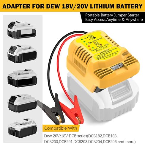 Car Jump Starter Adapter for Dewalt 20V/60V MAX - 11AWG Heavy Duty Booster Cable for 3.5L Vehicles (Battery Not Included)​​ in Saudi Arabia