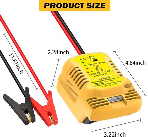 Car Jump Starter Adapter for Dewalt 20V/60V MAX - 11AWG Heavy Duty Booster Cable for 3.5L Vehicles (Battery Not Included)​​ in Saudi Arabia