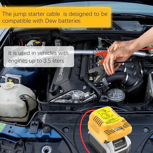 Car Jump Starter Adapter for Dewalt 20V/60V MAX - 11AWG Heavy Duty Booster Cable for 3.5L Vehicles (Battery Not Included)​​ in Saudi Arabia