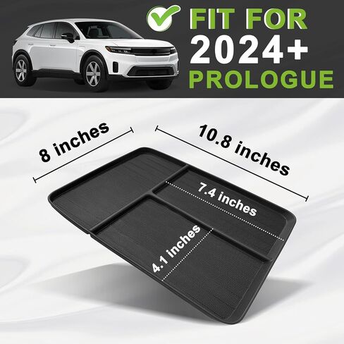 BestEvMod Center Console Front Organizer Compatible with Honda Prologue 2026 2025 2024 Accessories TPE Material Storage Tray Easy to Install and Clean Anti-Slip 3 Compartments in Saudi Arabia