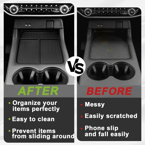 BestEvMod Center Console Front Organizer Compatible with Honda Prologue 2026 2025 2024 Accessories TPE Material Storage Tray Easy to Install and Clean Anti-Slip 3 Compartments in Saudi Arabia