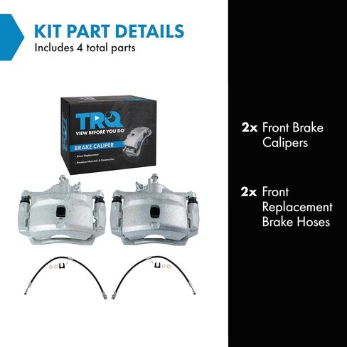 TRQ Front Brake Caliper & Hose Set Compatible with 2006-2011 Honda Civic in Kuwait
