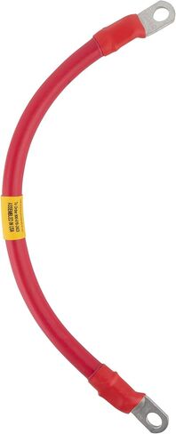 Exell Battery 1/0 Interconnecting Copper Cable, 6-inch Length with 3/8-inch Lugs, Red in Saudi Arabia