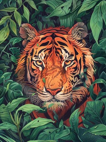 VAIIEYO 5D الماس مجموعات الفن للبالغين النمر، الماس اللوحة الحيوان، الطلاء بالأرقام الحفر الكامل جولة حجر الراين الحرفية قماش للمنزل جدار ديكور هدية 12x16 بوصة-23 in Kuwait