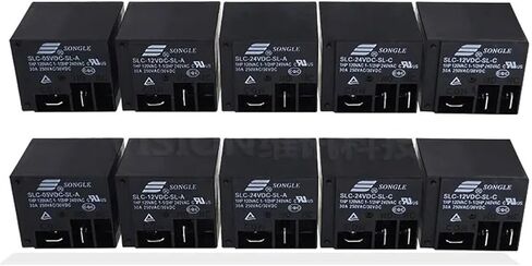 5pcs Relay T91 5V 12V 24V SLC-05VDC-SL-C SLC-12VDC-SL-C SLC-12VDC-SL-A أسود PCB PRICRICAL RELAY 30A 250VAC 4PIN 5PIN (SLC-05VDC-SL-C 5PIN) in Kuwait