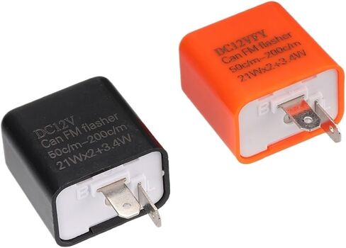 2Pin دراجة نارية LED Flasher ترحيل التردد القابل للتعديل إشارة بدوره مؤشر Blinker التبادلات الإكسسوارات الدراجات النارية Moto (Orange) in Saudi Arabia